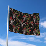 Guns And Flowers Pattern Print Polyester Flag
