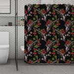 Guns And Flowers Pattern Print Polyester Shower Curtain