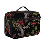 Guns And Flowers Pattern Print Portable Lunch Bag
