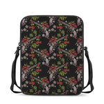 Guns And Flowers Pattern Print Rectangular Crossbody Bag