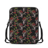 Guns And Flowers Pattern Print Rectangular Crossbody Bag