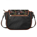 Guns And Flowers Pattern Print Saddle Bag