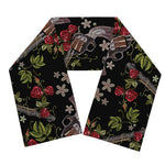 Guns And Flowers Pattern Print Scarf