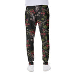 Guns And Flowers Pattern Print Scuba Joggers