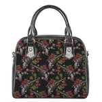 Guns And Flowers Pattern Print Shoulder Handbag