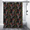 Guns And Flowers Pattern Print Shower Curtain