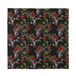 Guns And Flowers Pattern Print Silk Bandana