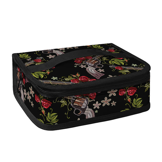 Guns And Flowers Pattern Print Small Lunch Bag