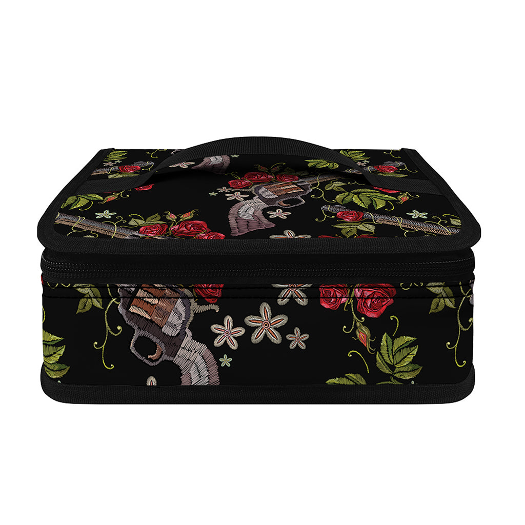 Guns And Flowers Pattern Print Small Lunch Bag
