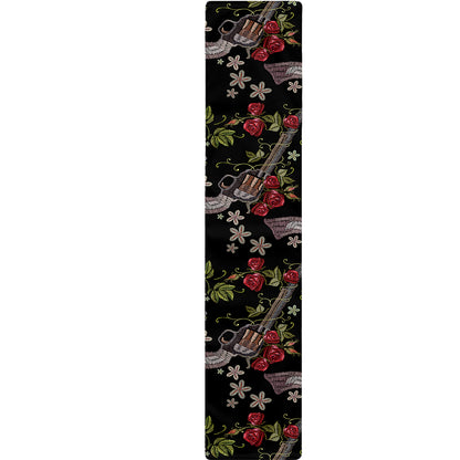 Guns And Flowers Pattern Print Table Runner