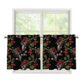 Guns And Flowers Pattern Print Tier Curtains