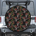 Guns And Flowers Pattern Print Tire Cover