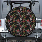 Guns And Flowers Pattern Print Tire Cover