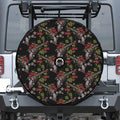 Guns And Flowers Pattern Print Tire Cover With Camera Hole