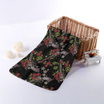 Guns And Flowers Pattern Print Towel