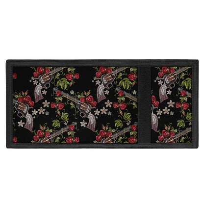 Guns And Flowers Pattern Print Trifold Wallet