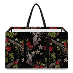 Guns And Flowers Pattern Print Utility Tote Bag