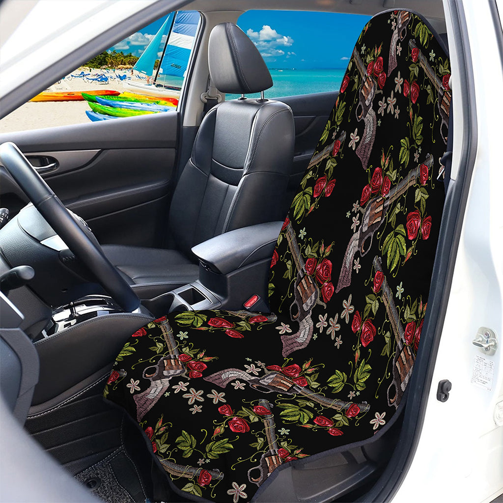 Guns And Flowers Pattern Print Waterproof Car Seat Cover