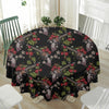 Guns And Flowers Pattern Print Waterproof Round Tablecloth