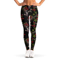 Guns And Flowers Pattern Print Women's Leggings