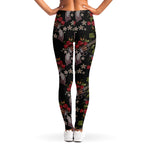 Guns And Flowers Pattern Print Women's Leggings