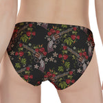 Guns And Flowers Pattern Print Women's Panties