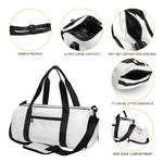 White And Black Polka Dot Pattern Print Gym Bag