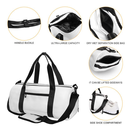 Purple And White Gingham Pattern Print Gym Bag