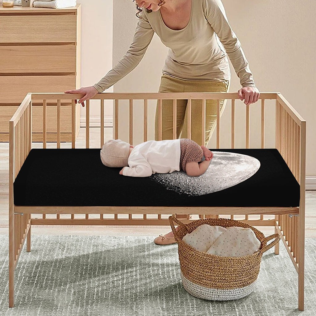 Half Moon Print Baby Crib Sheet