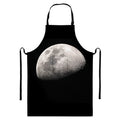 Half Moon Print Bib Apron With Pocket