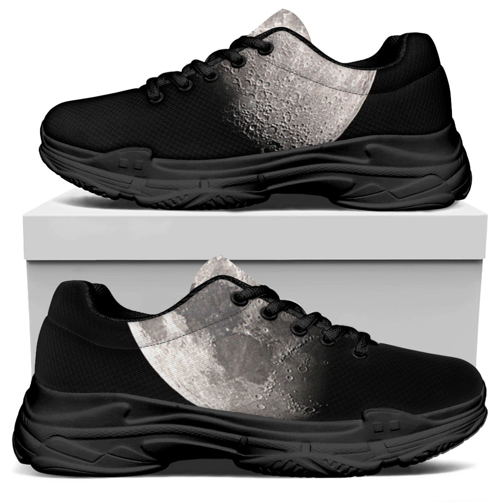Half Moon Print Black Chunky Shoes
