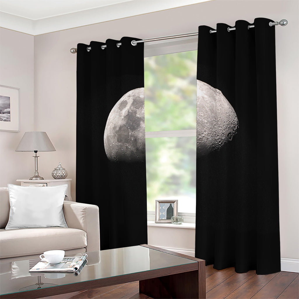 Half Moon Print Blackout Grommet Curtains