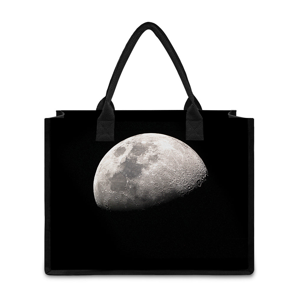 Half Moon Print Canvas Tote Bag