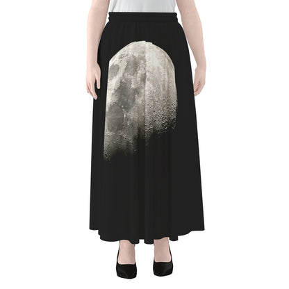 Half Moon Print Chiffon Maxi Skirt