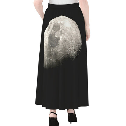 Half Moon Print Chiffon Maxi Skirt