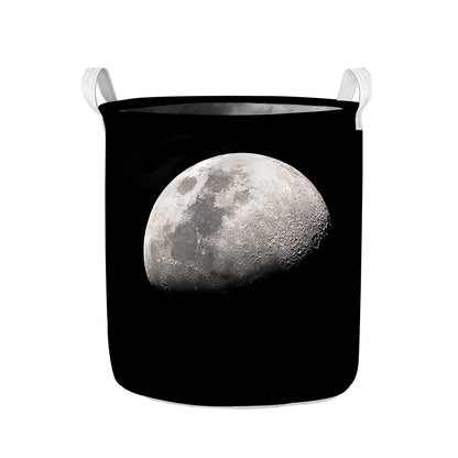 Half Moon Print Collapsible Laundry Basket