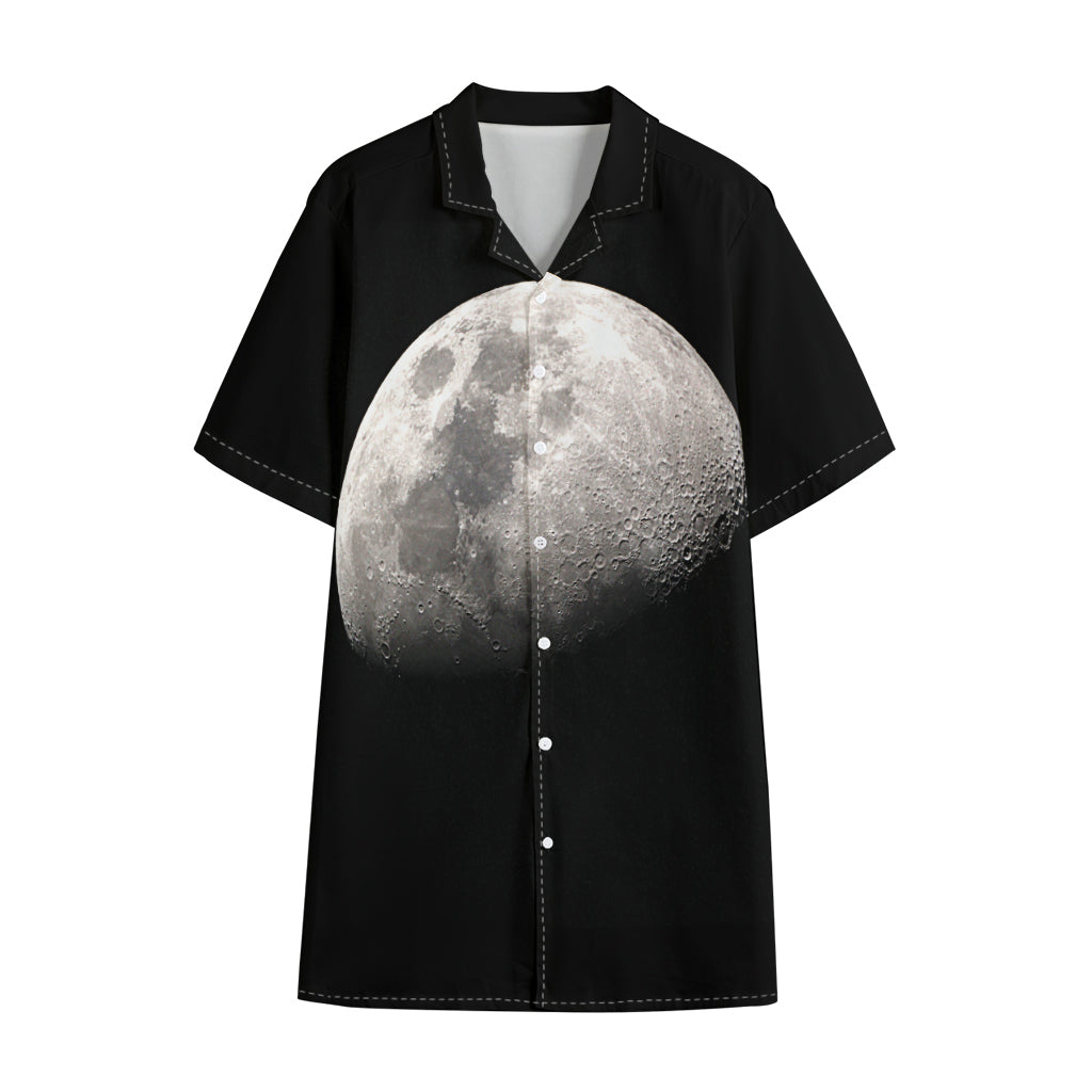 Half Moon Print Cotton Hawaiian Shirt