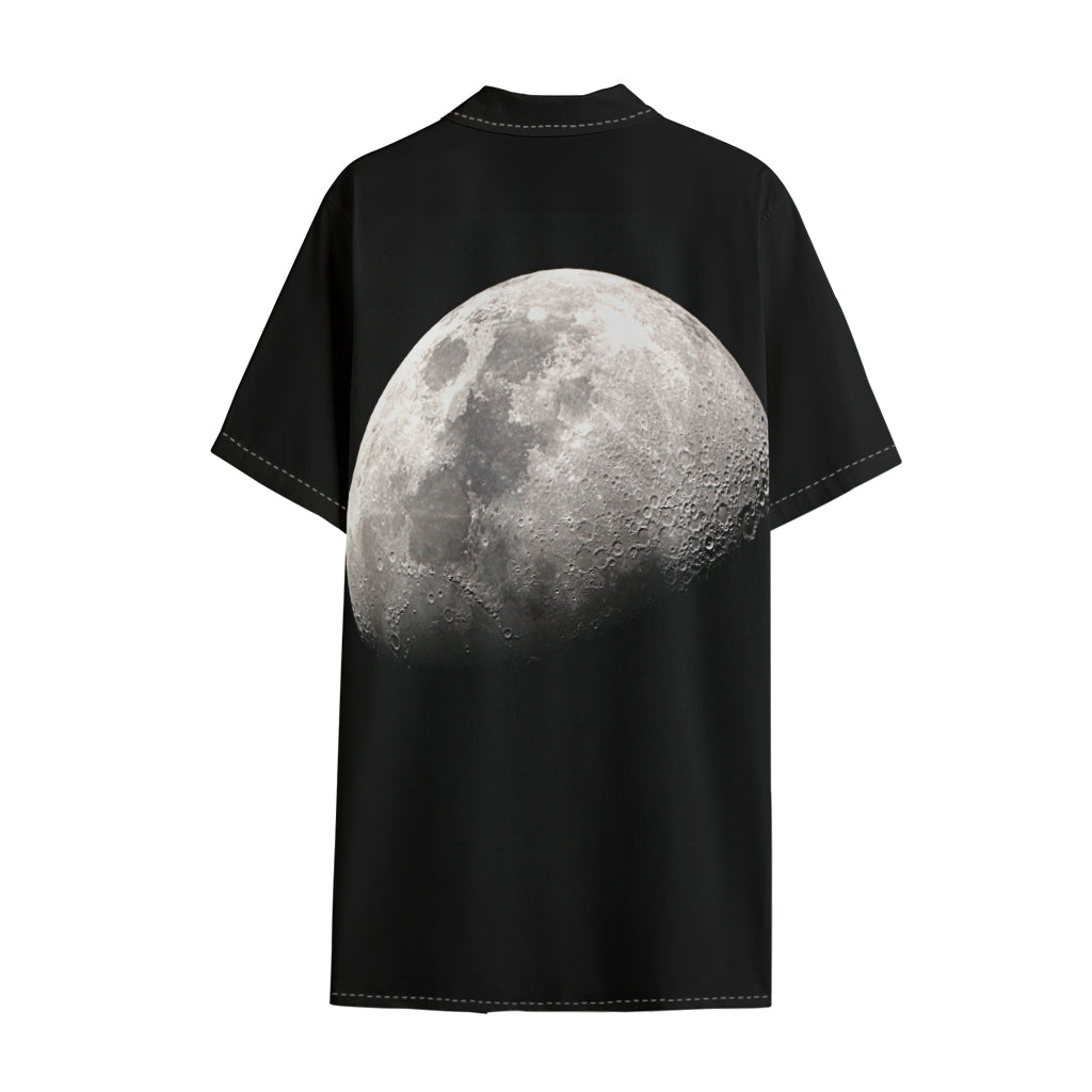 Half Moon Print Cotton Hawaiian Shirt