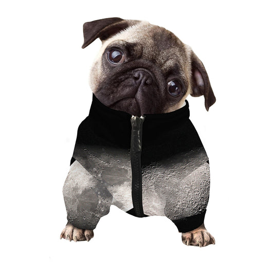 Half Moon Print Dog Zip Up Jacket