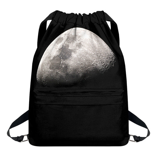 Half Moon Print Drawstring Backpack