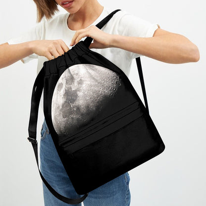 Half Moon Print Drawstring Backpack