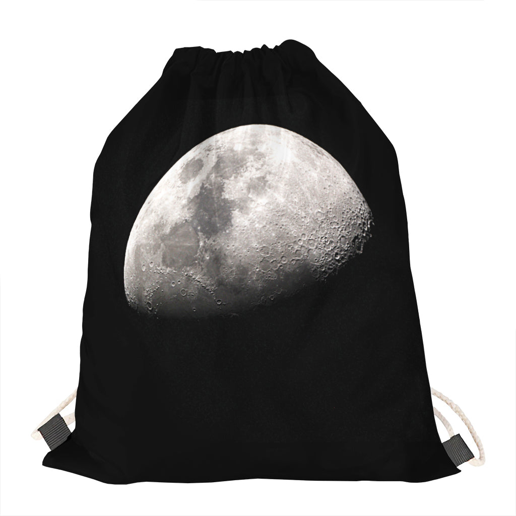 Half Moon Print Drawstring Bag