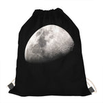 Half Moon Print Drawstring Bag
