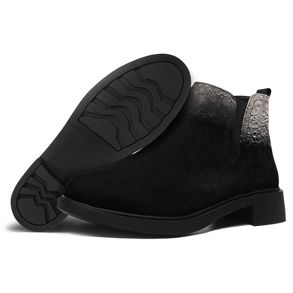 Half Moon Print Flat Ankle Boots