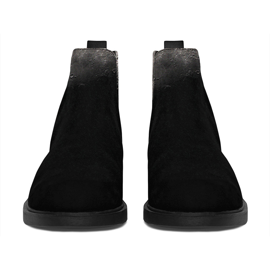 Half Moon Print Flat Ankle Boots