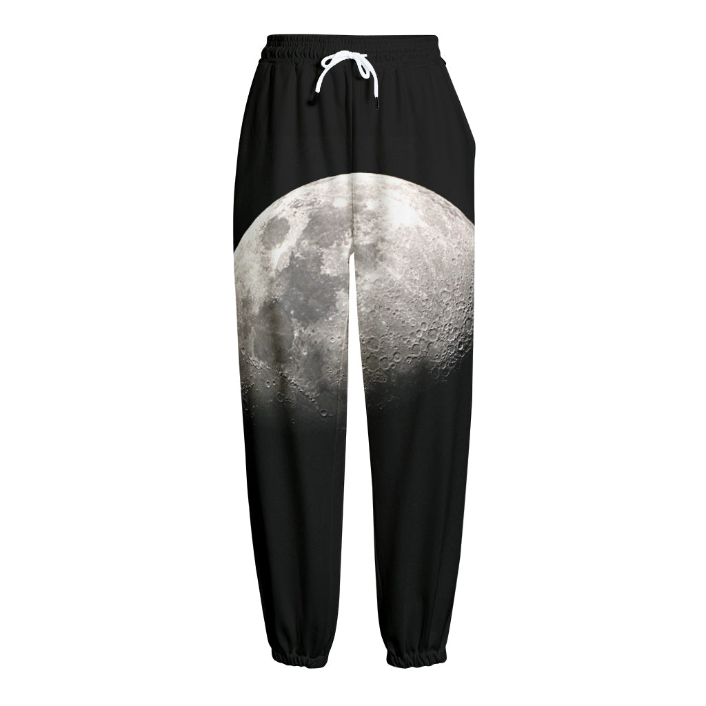 Half Moon Print Fleece Lined Knit Pants