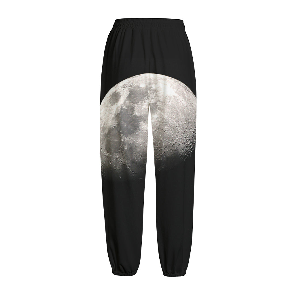 Half Moon Print Fleece Lined Knit Pants
