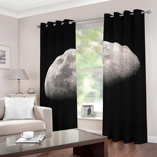 Half Moon Print Grommet Curtains