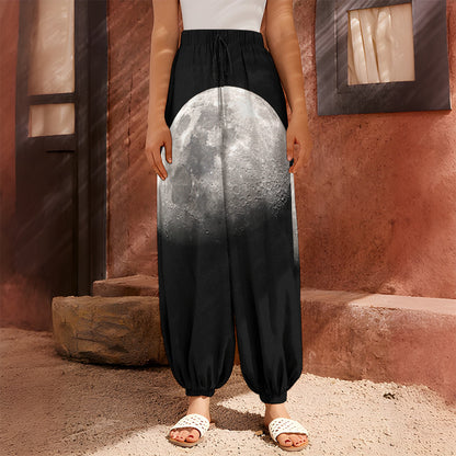 Half Moon Print Harem Pants
