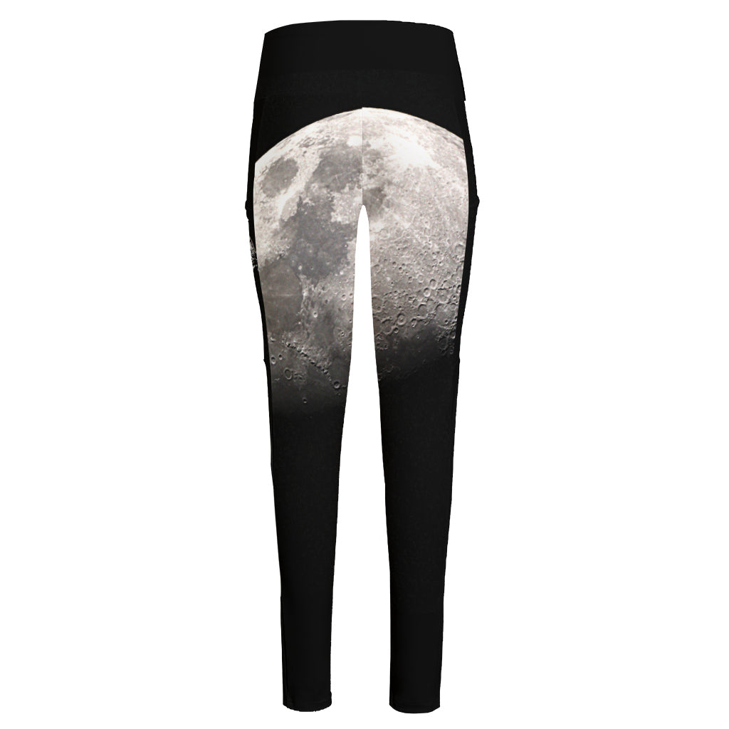Half Moon Print High-Waisted Pocket Leggings